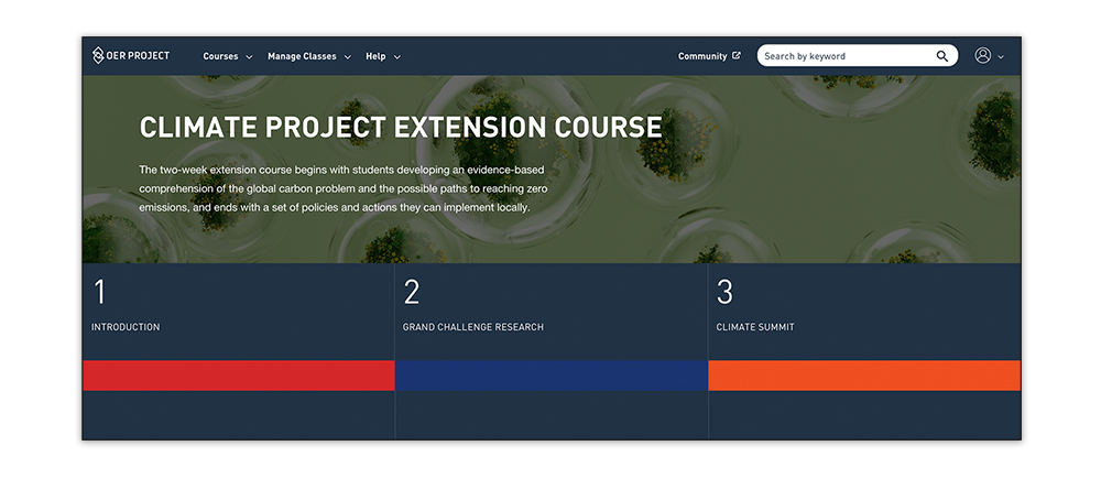 climate project extension course screenshot preview updates