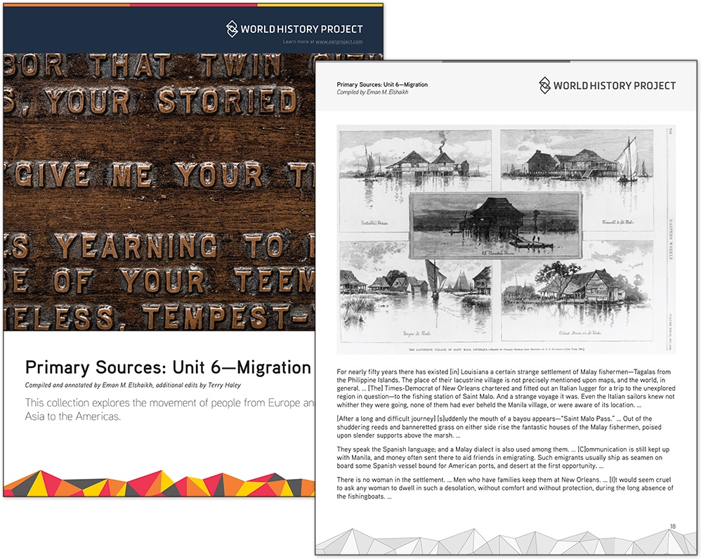 OER Project’s AP® World History, Unit 6, primary-source collection on migration